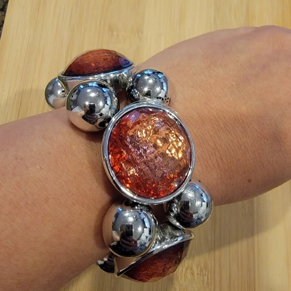 Beautiful Silver and Red Bracelet - Picture 5 of 5